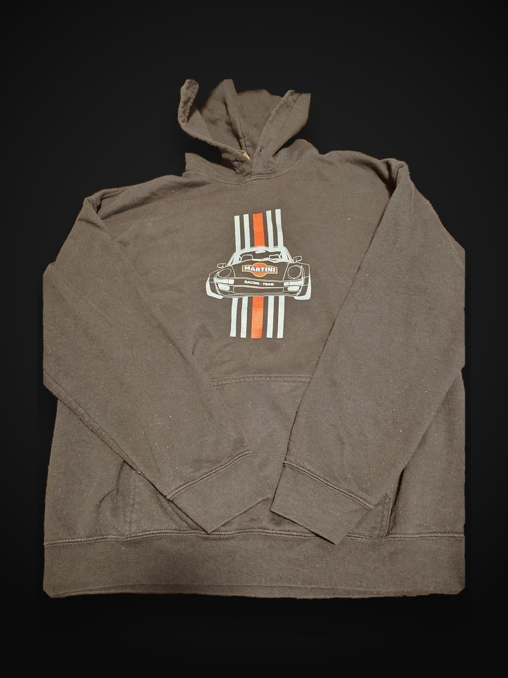 Martini Racing Black Hoodie with Stripe Car Graphic